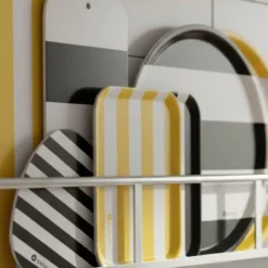 Stripes serveringsbrett 27x20 cm svart/hvit