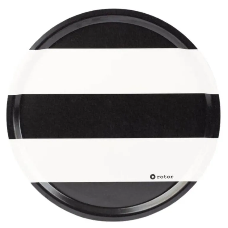 Stripes serveringsbrett 38x38 cm svart/hvit