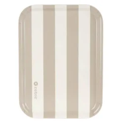 Stripes serveringsbrett 27x30 cm hvit/beige