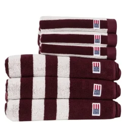 Stripet frottéhåndkle 70x130 cm fig/snow white