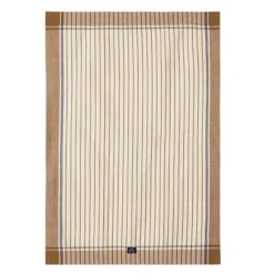 Stripet kjøkkenhåndkle 50x70 cm fudge/hvit