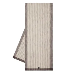 Stripet løper ribbed 50x150 cm mørkgrå/hvit