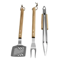 Sturdry BBQ grillsett 3 deler eiketre