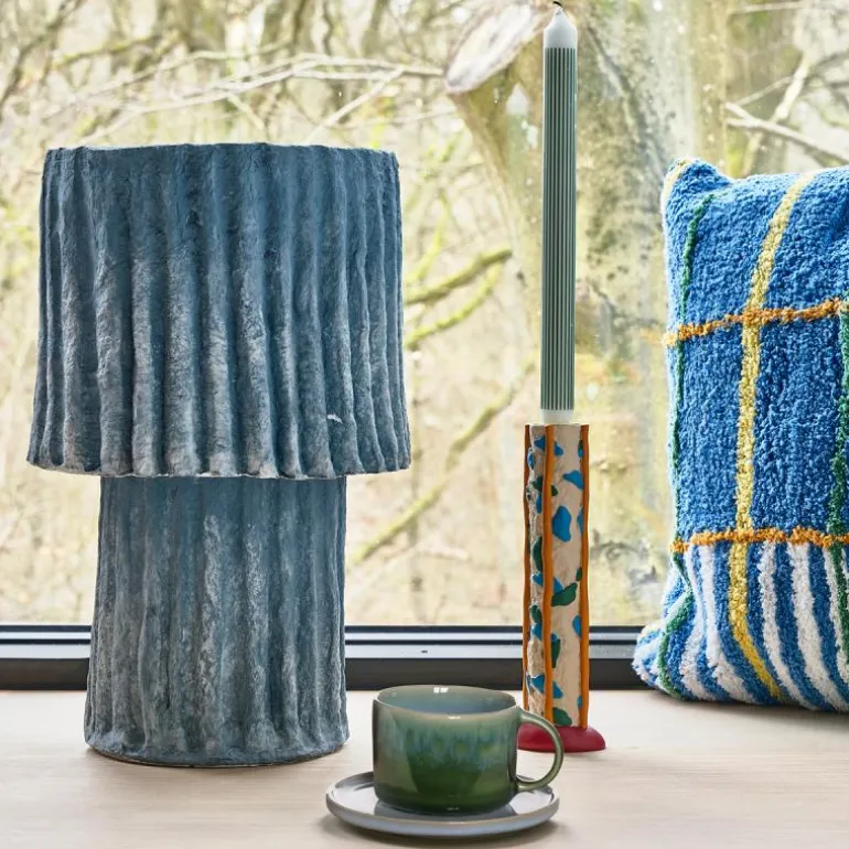 Styles lampe 25x44 cm blå