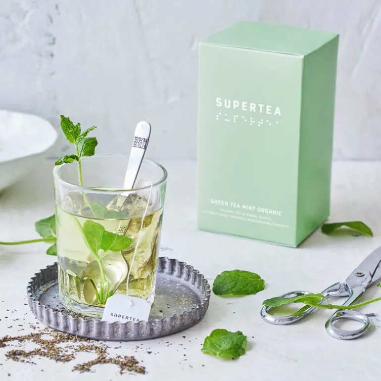 Supertea økologisk grønn te 30g 20 stk mynte