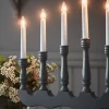 Svaneholm adventsstake 7-armet grå