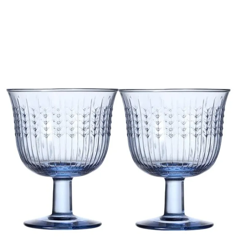 Swedish Grace glass m/stett 28 cl 2 stk blå