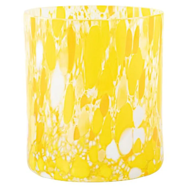 Swirl drikkeglass/lykt 35 cl gul multi