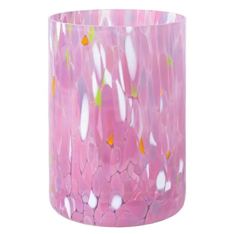 Swirl lykt/vase 19 cm rosa