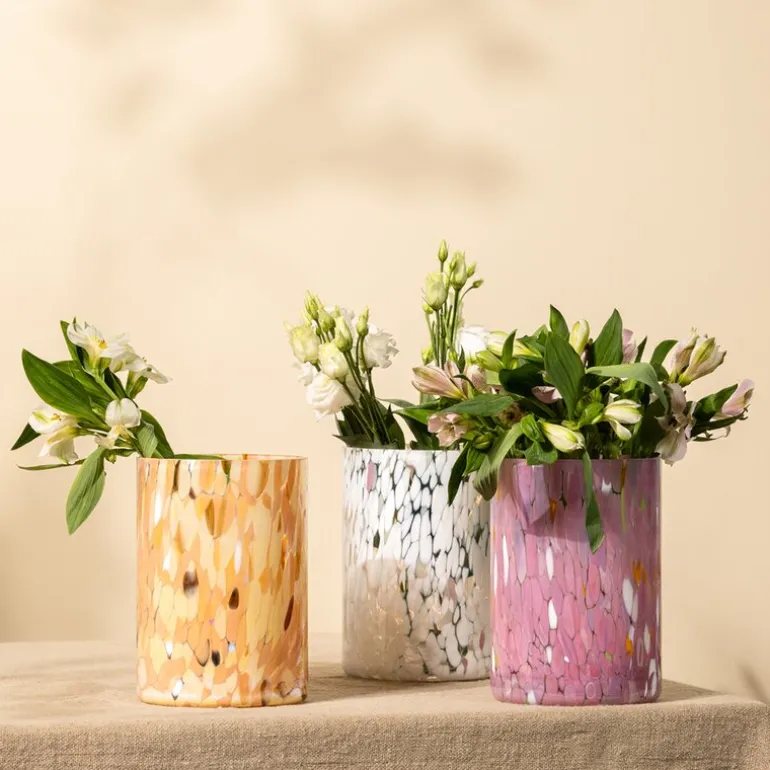 Swirl lykt/vase 19 cm rosa