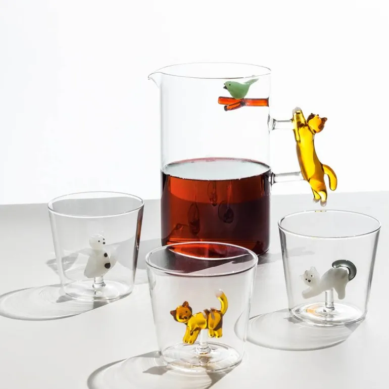 Tabby Cat vannglass 35 cl katt med prikker