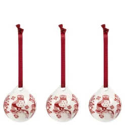 Taika dekorasjon 5 cm 3 stk granatrød