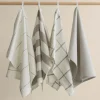 Taulo kjøkkenhåndkle 70x50 cm 2 stk hvit/beige stripet