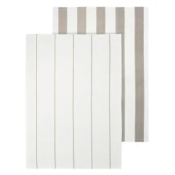 Taulo kjøkkenhåndkle 70x50 cm 2 stk hvit/beige stripet