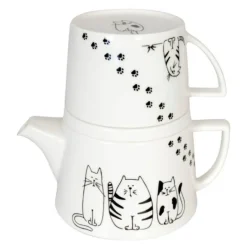 Tea For Me tekanne og krus 40 cl Funny Cats