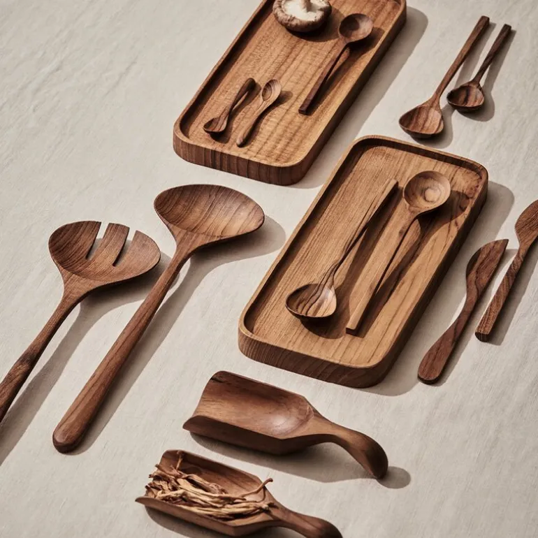 Teak saltskje 8 cm