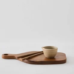 Teak spisepinner 23 cm tre