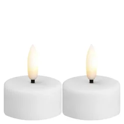 Tealight Candle LED telys 2 stk 3,9x2 cm hvit
