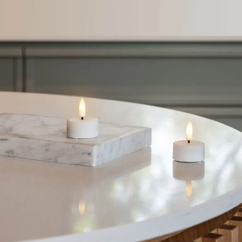 Tealight Candle LED telys 2 stk 3,9x2 cm hvit