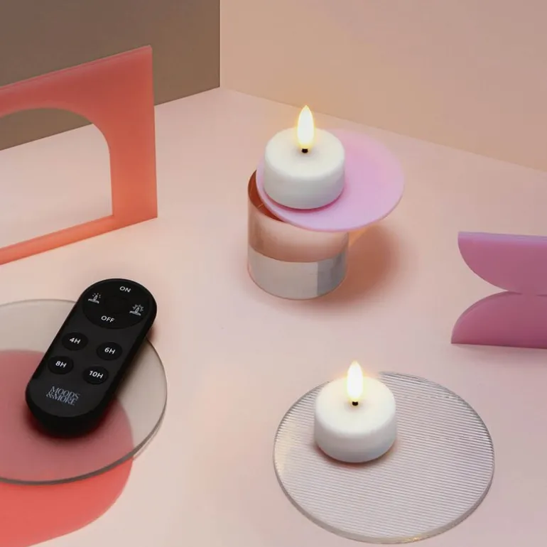 Tealight Candle LED telys 2 stk 3,9x2 cm hvit