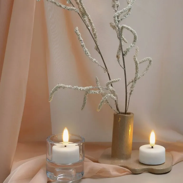 Tealight Candle LED telys 2 stk 3,9x2 cm hvit