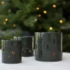 Telysholder 10 cm grantrær grønn