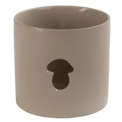 Telysholder sopp medium 8x8 cm beige