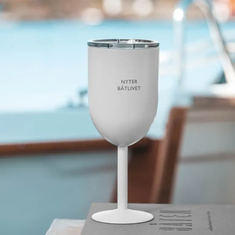 Termo vinglass nyter båtlivet 40 cl hvit