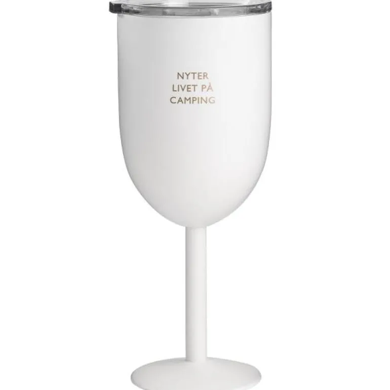 Termo vinglass nyter livet på camping 40 cl hvit