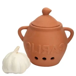 Terracotta hvitløkskrukke 13 cm