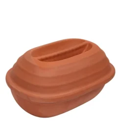 Terracotta kyllingroaster med lokk 30x21 cm