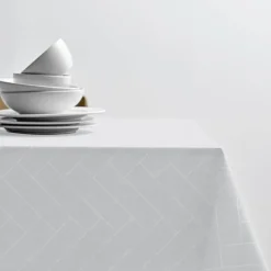 Tiles damask duk 140x320 cm off white