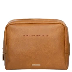 Toalettmappe bedre sen enn ustelt 24x20x10 cm cognac brun