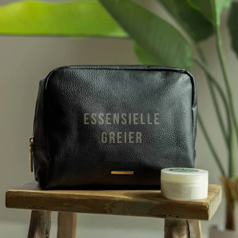 Toalettmappe essensielle greier 24x20x10 cm svart