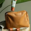 Toalettmappe mannegreier 24x20x10 cm cognac brun