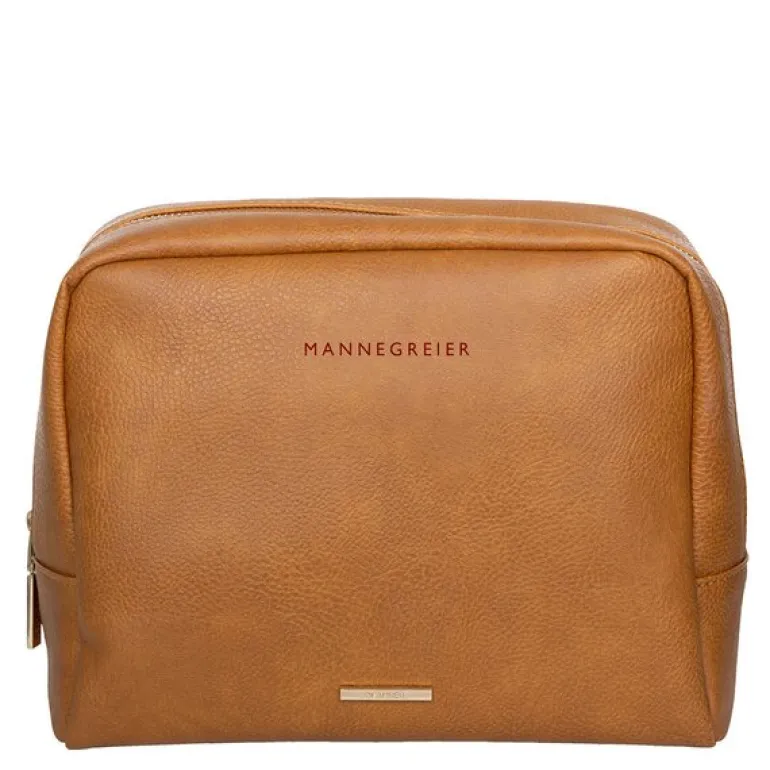 Toalettmappe mannegreier 24x20x10 cm cognac brun