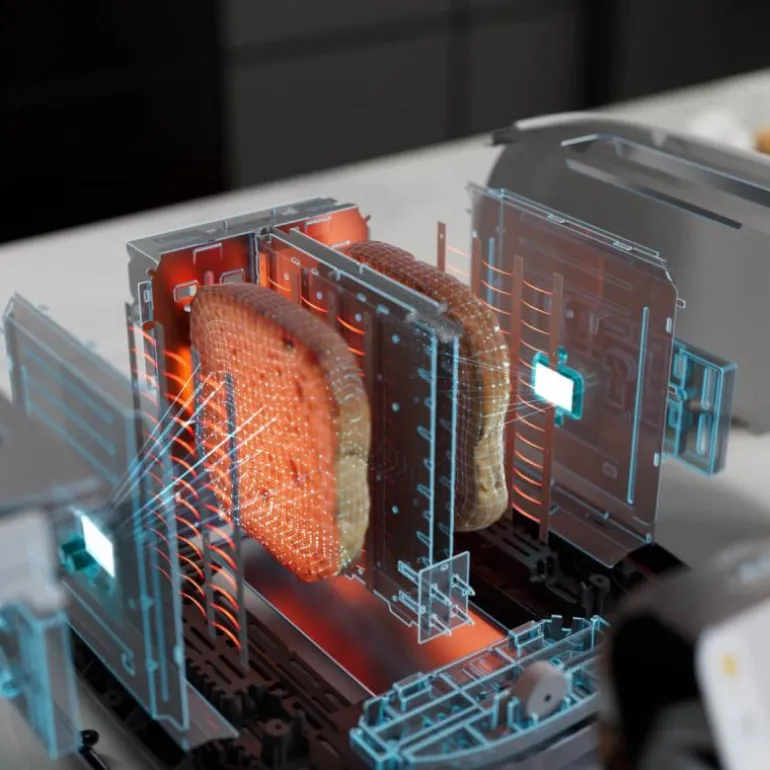 Toasty One digital brødrister 2 skiver hvit