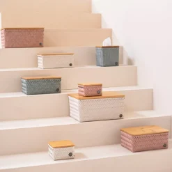 Top Fit Medium høy oppbevaringskurv m/lokk 24x18x11 cm copper blush