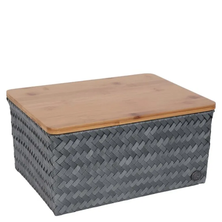 Top Fit stor oppbevaringskurv m/lokk 31x23x15 cm dark grey