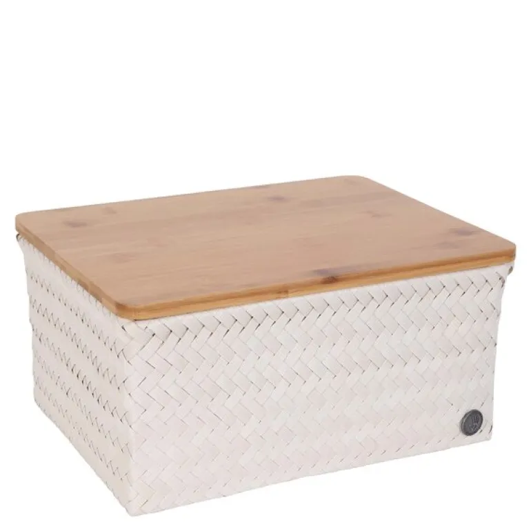 Top Fit stor oppbevaringskurv m/lokk 31x23x15 cm champagne