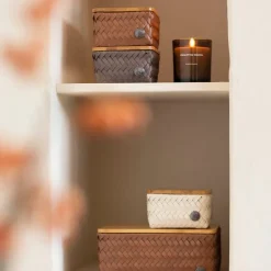 Top Fit Tiny oppbevaringskurv m/lokk 13x13x8 cm taupe