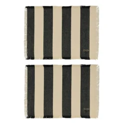 Toppu bordbrikke 48x36 cm 2 stk black/offwhite