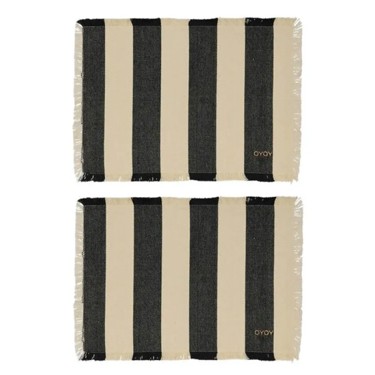 Toppu bordbrikke 48x36 cm 2 stk black/offwhite