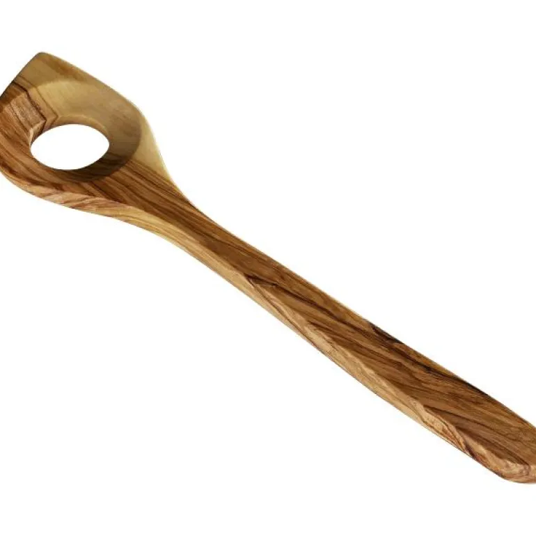 Toscana skje med hull 30 cm oliventre