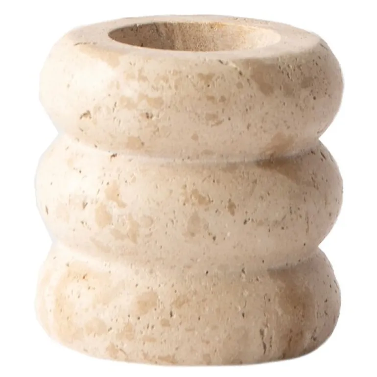 Travertin lysestake medium 8 cm