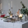 Åttebladrose bordduk 150x150 cm beige