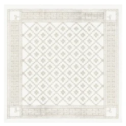 Åttebladrose bordduk 80x80 cm beige