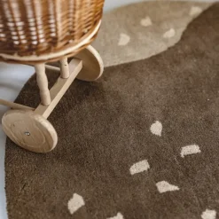 Ugle ull gulvteppe 113x120 cm taupe