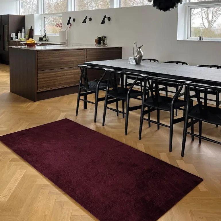 Unicolor gulvmatte 200x90 cm bordeaux
