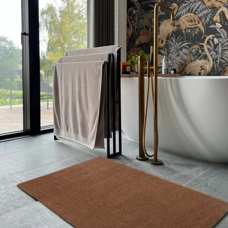 Unicolor gulvmatte 90x60 cm cognac